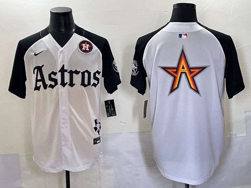 Men 2025 Houston Astros Blank White Black Five generations Joint Name Nike MLB Jersey style 8->houston astros->MLB Jersey